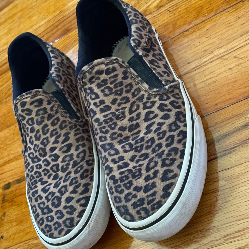 leopard print slip on vans